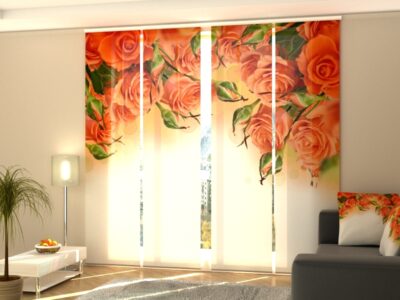 Schiebegardine 4 tlg. Oranges Roses