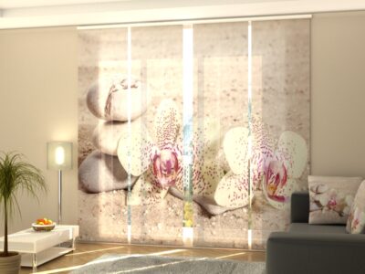 Schiebegardine 4 tlg. Orchids and Zen Stones