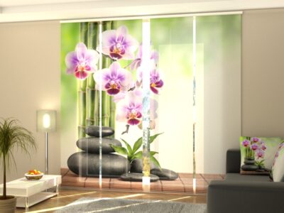 Schiebegardine 4 tlg. Orchids and stones