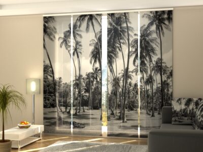Schiebegardine 4 tlg. Palm Trees in Black and White
