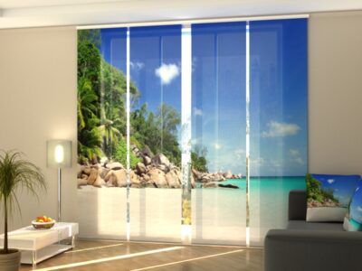 Schiebegardine 4 tlg. Paradise coast of the Seychelles