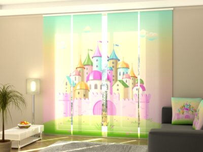 Schiebegardine 4 tlg. Pink Castle