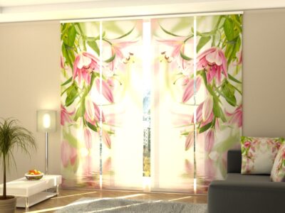 Schiebegardine 4 tlg. Pink lilies