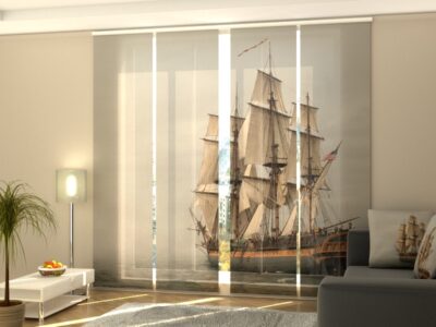Schiebegardine 4 tlg. Pirate Ship at a Fog