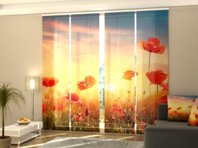 Schiebegardine 4 tlg. Poppies Field at Sunset