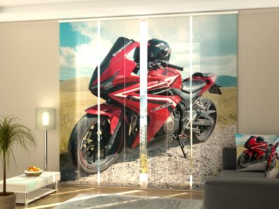 Schiebegardine 4 tlg. Red Motorbike Honda