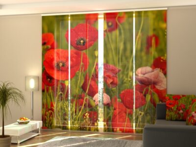 Schiebegardine 4 tlg. Red Poppies