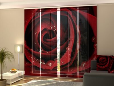 Schiebegardine 4 tlg. Red Rose