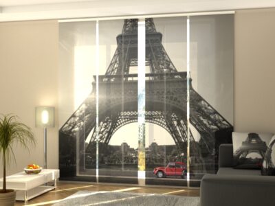 Schiebegardine 4 tlg. Retro Car and Eiffel Tower