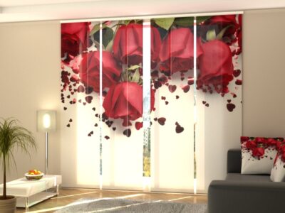 Schiebegardine 4 tlg. Roses and Hearts