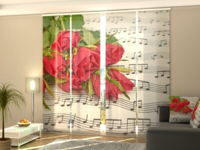Schiebegardine 4 tlg. Roses and Notes