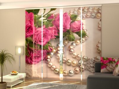 Schiebegardine 4 tlg. Roses and Pearls