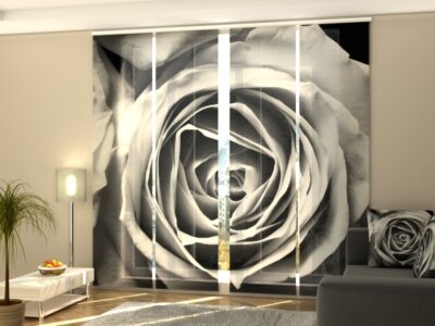 Schiebegardine 4 tlg. Roses in Black and White Shades