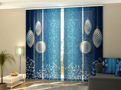 Schiebegardine 4 tlg. Silver Christmas Decoration