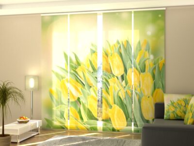 Schiebegardine 4 tlg. Spring Bright Yellow Tulips
