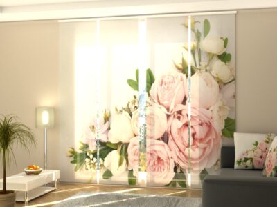 Schiebegardine 4 tlg. Summer Delicate Roses
