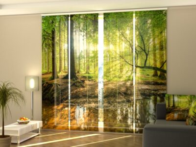 Schiebegardine 4 tlg. Sunbeams in the forest