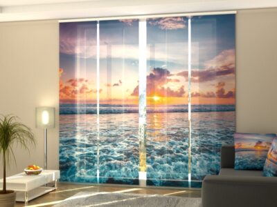 Schiebegardine 4 tlg. Sunset Over the Ocean Waves