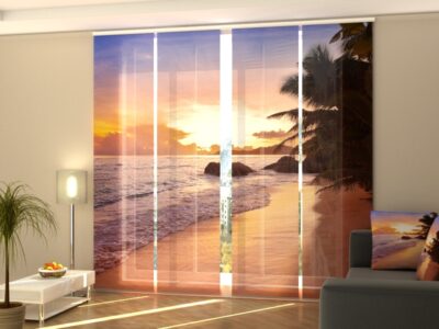 Schiebegardine 4 tlg. Sunset on the Beach at Seychelles