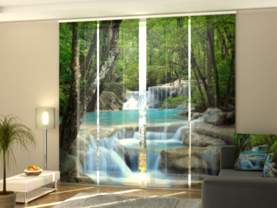 Schiebegardine 4 tlg. Thai Waterfall in Spring