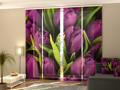Schiebegardine 4 tlg. Violet Tulips