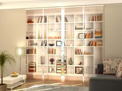 Schiebegardine 4 tlg. White Bookcase