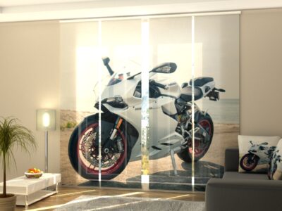 Schiebegardine 4 tlg. White Motorbike Dukati Panigale