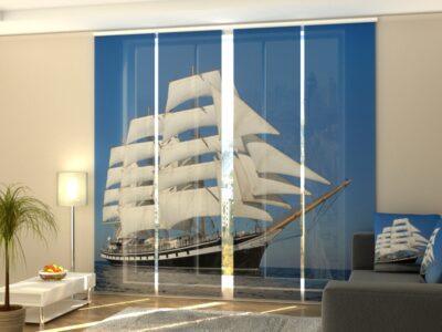 Schiebegardine 4 tlg. White Sailing-ship