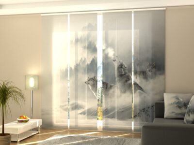 Schiebegardine 4 tlg. Wolves in Mist