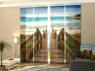 Schiebegardine 4 tlg. Wooden Staircase on Australia Beach