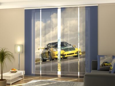 Schiebegardine 4 tlg. Yellow Supercar