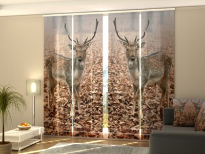 Schiebegardine 4 tlg. Young Deer in Autumn Forest
