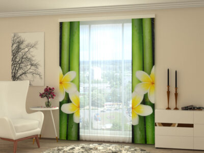 Schiebegardine (Flächenvorhang) 2 tlg. Bamboo and Plumeria