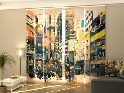 Schiebegardine 4 tlg. Abstract New York