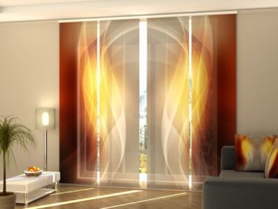 Schiebegardine 4 tlg. Abstract Orange Waves