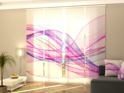 Schiebegardine 4 tlg. Abstract Purple Waves