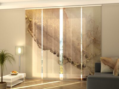 Schiebegardine 4 tlg. Beige Marble with Gold