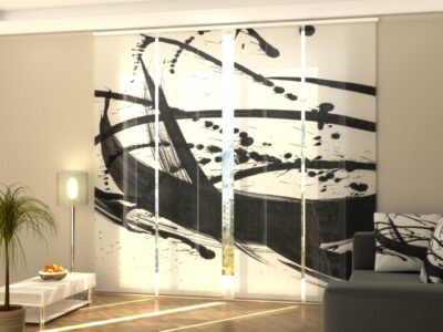 Schiebegardine 4 tlg. Black Abstraction