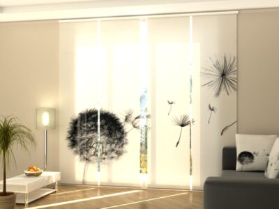 Schiebegardine 4 tlg. Black Dandelion