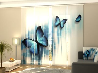 Schiebegardine 4 tlg. Blue Butterflies