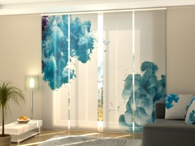 Schiebegardine 4 tlg. Blue Splashes of Paint
