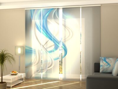 Schiebegardine 4 tlg. Blue and Gray Harmony Abstraction