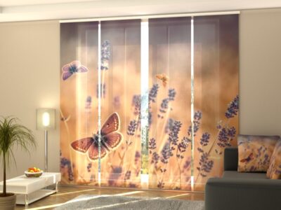 Schiebegardine 4 tlg. Butterflies on Lavender