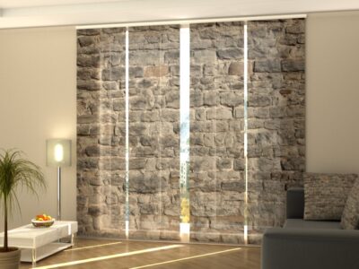 Schiebegardine 4 tlg. Castle Brick Wall