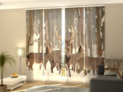 Schiebegardine 4 tlg. Deer in Winter
