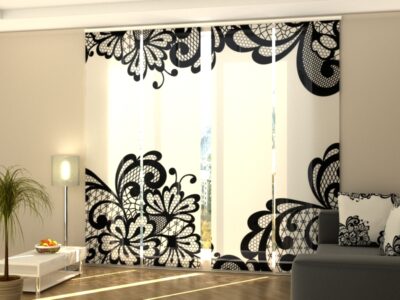Schiebegardine 4 tlg. Elegant Black Lace