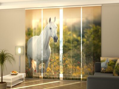 Schiebegardine 4 tlg. Elegant White Horse