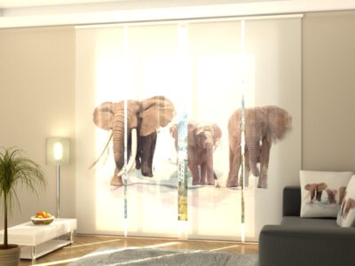 Schiebegardine 4 tlg. Elephant Family