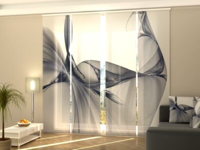 Schiebegardine 4 tlg. Exquisite Black Abstraction