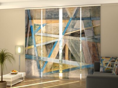 Schiebegardine 4 tlg. Geometric Abstract Lines